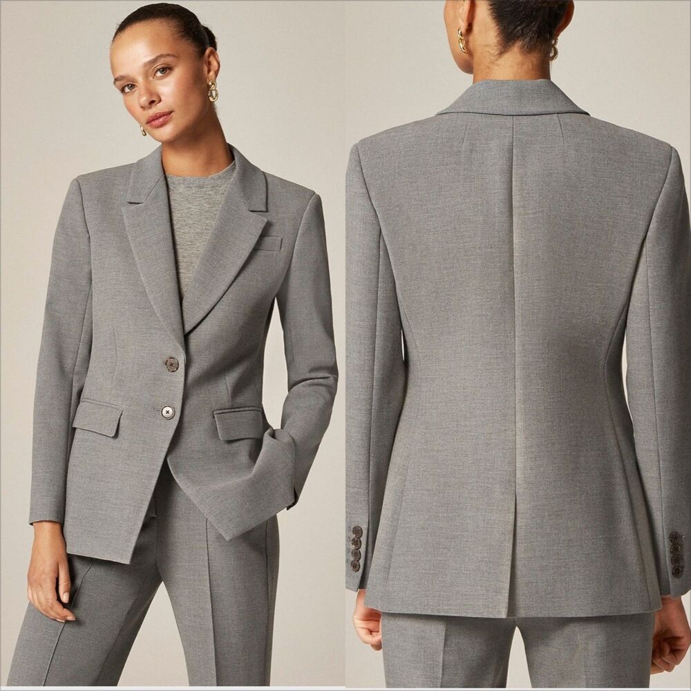 J. Crew Madelyn Blazer Size 6 Four Season Stretc Smoked Graphite Grey EUC Preppy